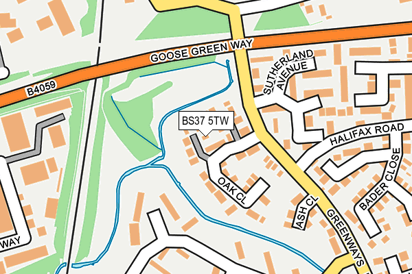 BS37 5TW map - OS OpenMap – Local (Ordnance Survey)