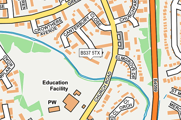 BS37 5TX map - OS OpenMap – Local (Ordnance Survey)