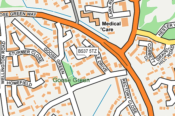 BS37 5TZ map - OS OpenMap – Local (Ordnance Survey)