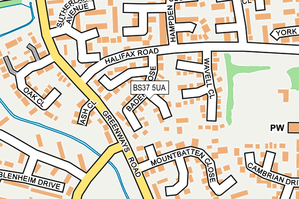 BS37 5UA map - OS OpenMap – Local (Ordnance Survey)