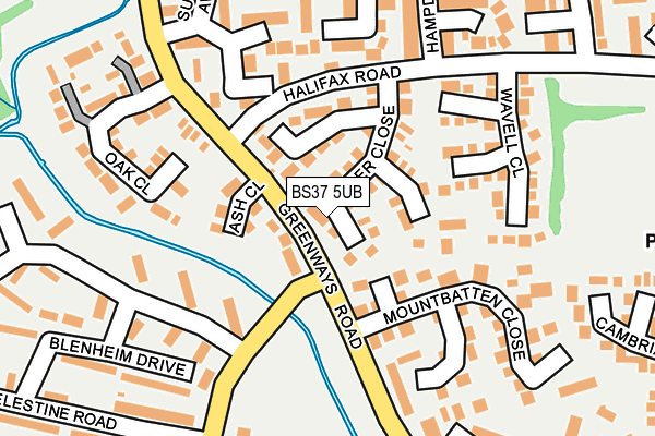 BS37 5UB map - OS OpenMap – Local (Ordnance Survey)