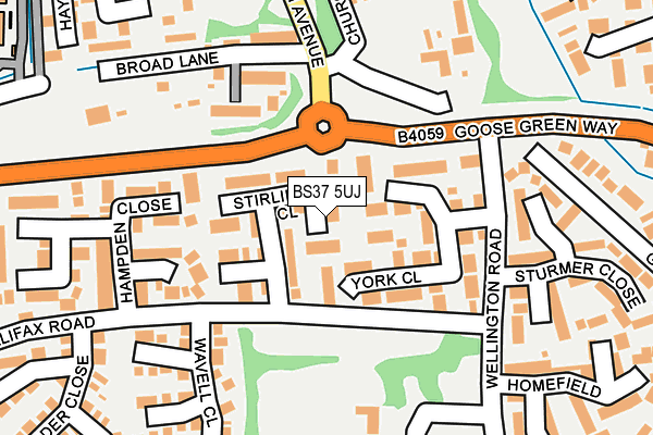 BS37 5UJ map - OS OpenMap – Local (Ordnance Survey)