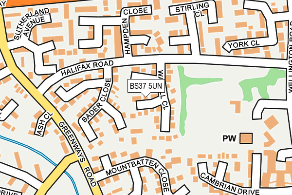 BS37 5UN map - OS OpenMap – Local (Ordnance Survey)