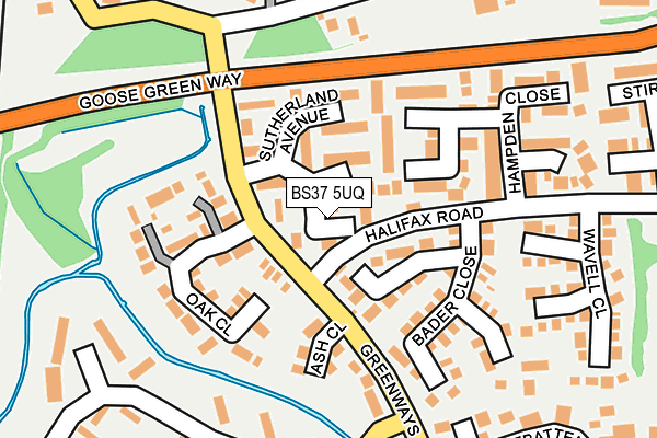 BS37 5UQ map - OS OpenMap – Local (Ordnance Survey)