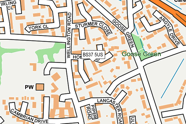 BS37 5US map - OS OpenMap – Local (Ordnance Survey)