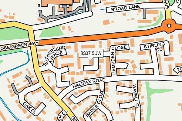 BS37 5UW map - OS OpenMap – Local (Ordnance Survey)