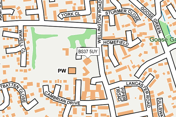 BS37 5UY map - OS OpenMap – Local (Ordnance Survey)