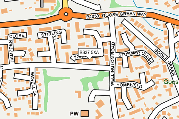 BS37 5XA map - OS OpenMap – Local (Ordnance Survey)