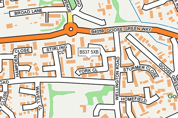 BS37 5XB map - OS OpenMap – Local (Ordnance Survey)