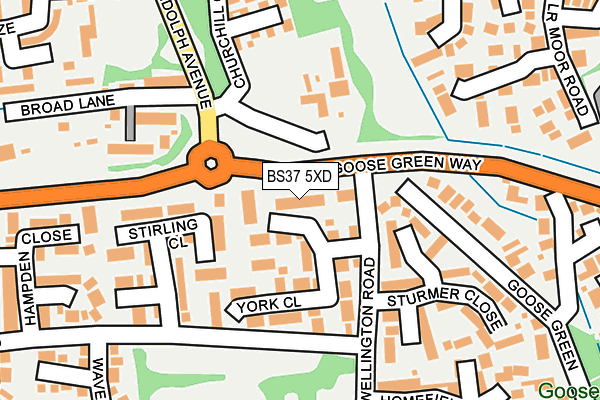 BS37 5XD map - OS OpenMap – Local (Ordnance Survey)
