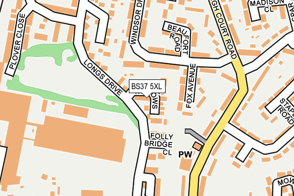 BS37 5XL map - OS OpenMap – Local (Ordnance Survey)