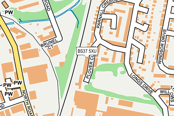 BS37 5XU map - OS OpenMap – Local (Ordnance Survey)