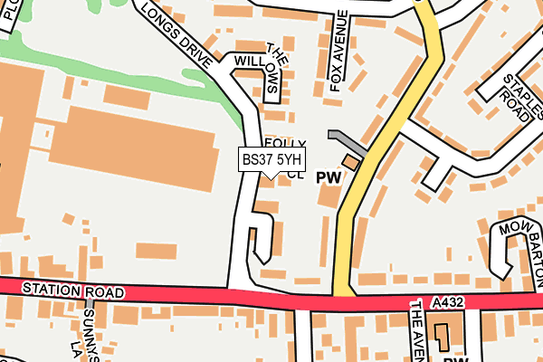 BS37 5YH map - OS OpenMap – Local (Ordnance Survey)