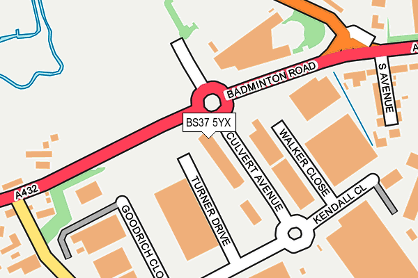 BS37 5YX map - OS OpenMap – Local (Ordnance Survey)