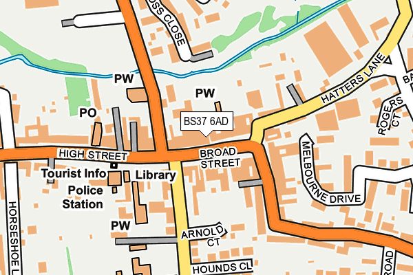 BS37 6AD map - OS OpenMap – Local (Ordnance Survey)