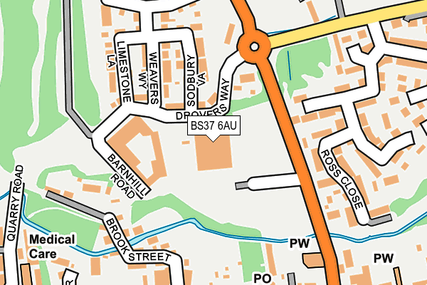 BS37 6AU map - OS OpenMap – Local (Ordnance Survey)