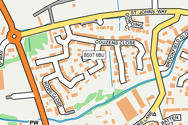 BS37 6BU map - OS OpenMap – Local (Ordnance Survey)