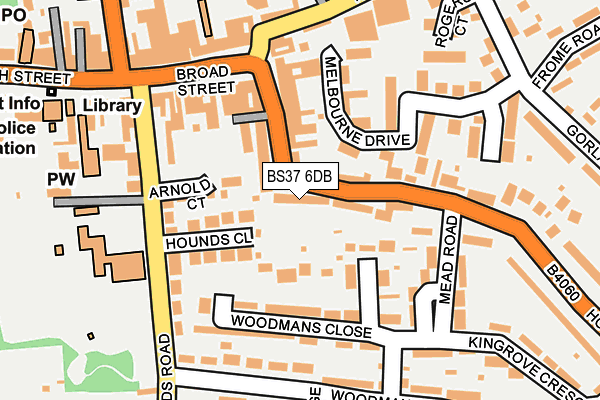 BS37 6DB map - OS OpenMap – Local (Ordnance Survey)
