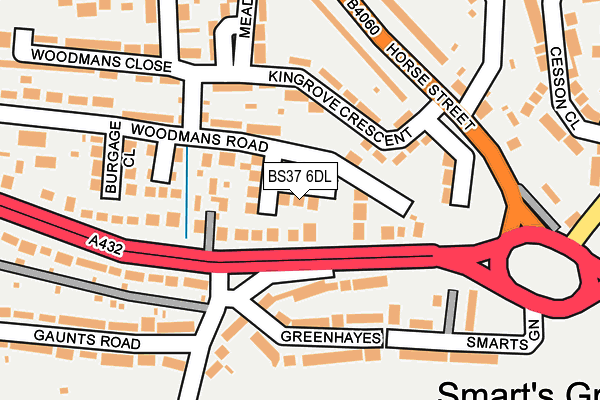 BS37 6DL map - OS OpenMap – Local (Ordnance Survey)