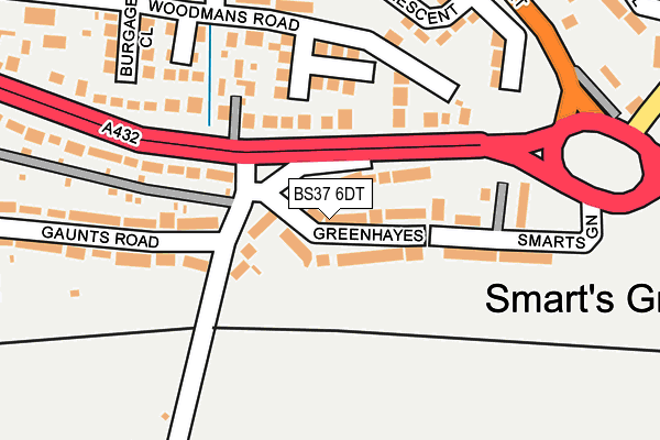 BS37 6DT map - OS OpenMap – Local (Ordnance Survey)
