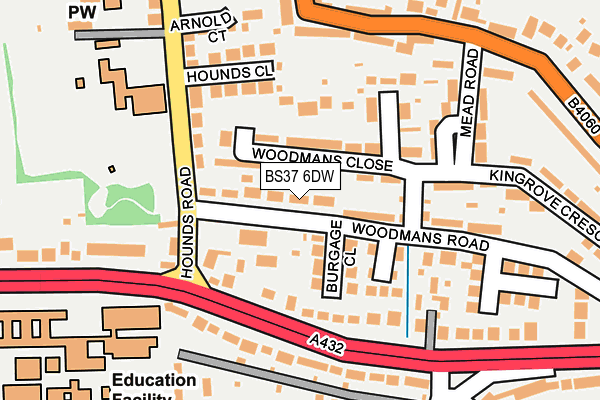 BS37 6DW map - OS OpenMap – Local (Ordnance Survey)