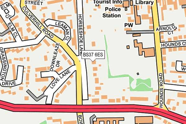 BS37 6ES map - OS OpenMap – Local (Ordnance Survey)