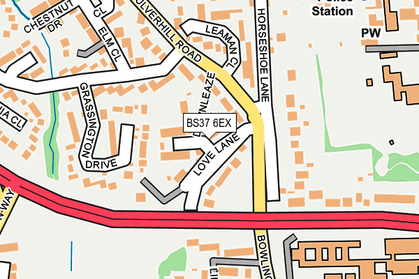 BS37 6EX map - OS OpenMap – Local (Ordnance Survey)