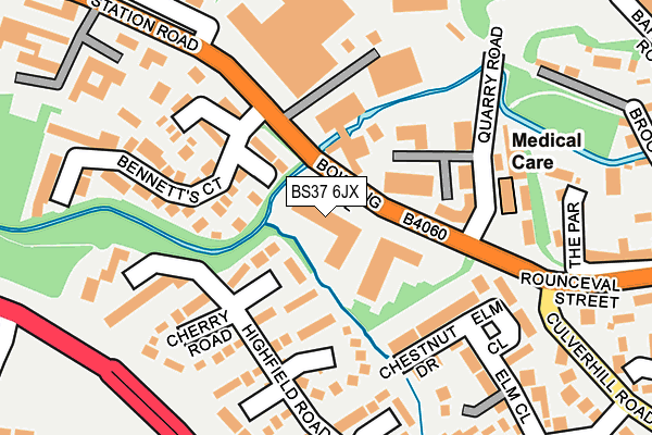 BS37 6JX map - OS OpenMap – Local (Ordnance Survey)