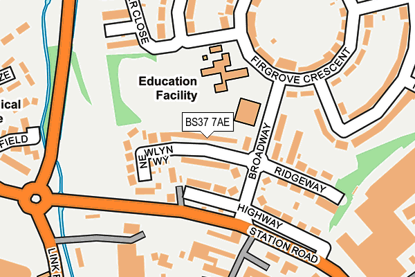BS37 7AE map - OS OpenMap – Local (Ordnance Survey)