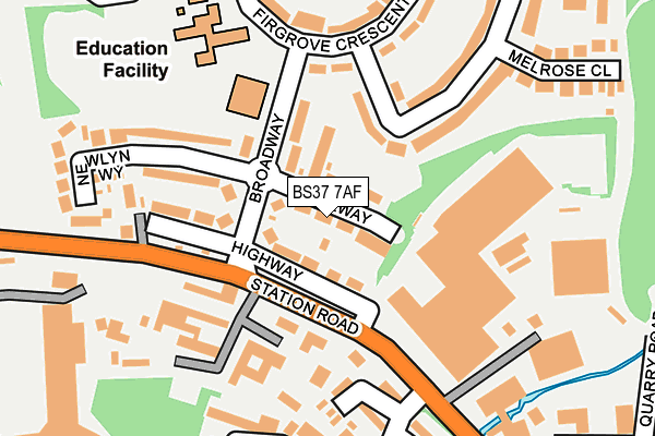 BS37 7AF map - OS OpenMap – Local (Ordnance Survey)