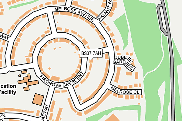 BS37 7AH map - OS OpenMap – Local (Ordnance Survey)