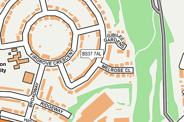 BS37 7AL map - OS OpenMap – Local (Ordnance Survey)