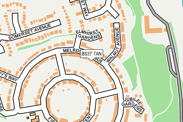 BS37 7AN map - OS OpenMap – Local (Ordnance Survey)