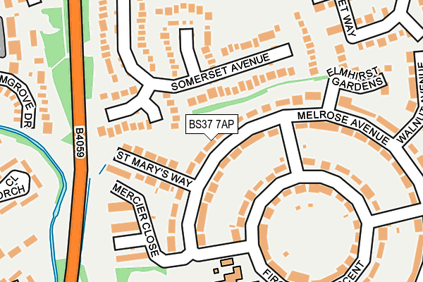 BS37 7AP map - OS OpenMap – Local (Ordnance Survey)