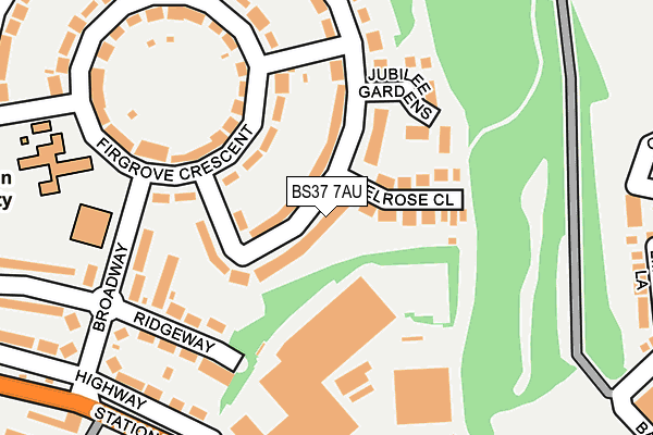 BS37 7AU map - OS OpenMap – Local (Ordnance Survey)