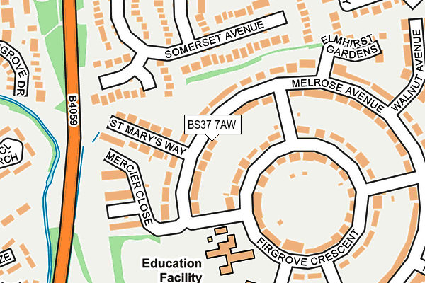 BS37 7AW map - OS OpenMap – Local (Ordnance Survey)