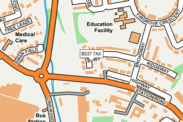 BS37 7AX map - OS OpenMap – Local (Ordnance Survey)