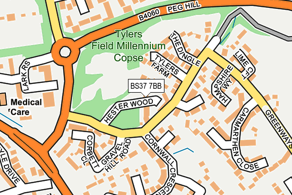 BS37 7BB map - OS OpenMap – Local (Ordnance Survey)