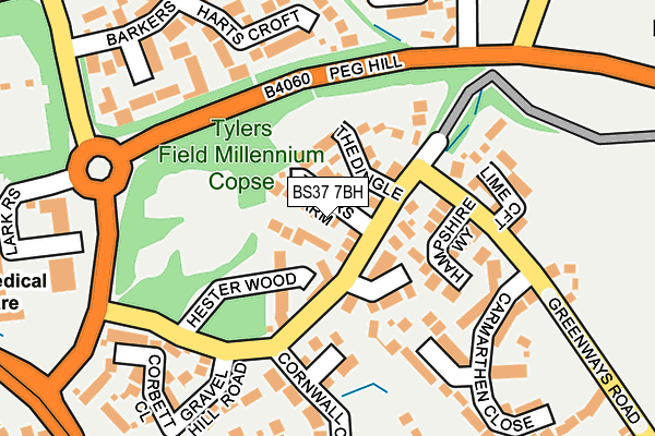 BS37 7BH map - OS OpenMap – Local (Ordnance Survey)