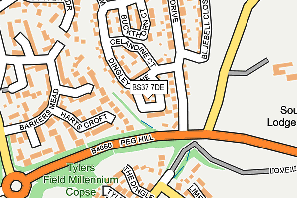 BS37 7DE map - OS OpenMap – Local (Ordnance Survey)