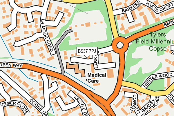BS37 7PJ map - OS OpenMap – Local (Ordnance Survey)