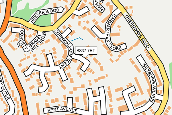 BS37 7RT map - OS OpenMap – Local (Ordnance Survey)