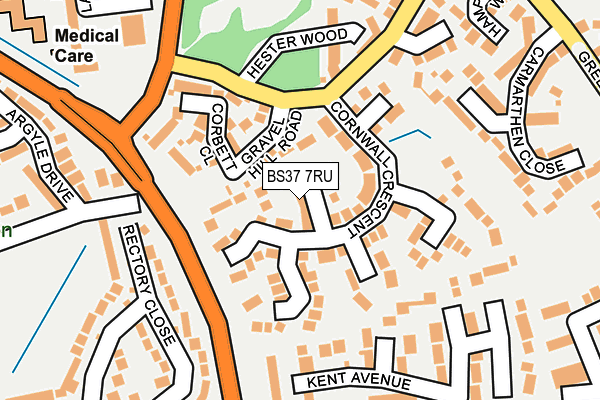 BS37 7RU map - OS OpenMap – Local (Ordnance Survey)