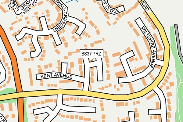 BS37 7RZ map - OS OpenMap – Local (Ordnance Survey)