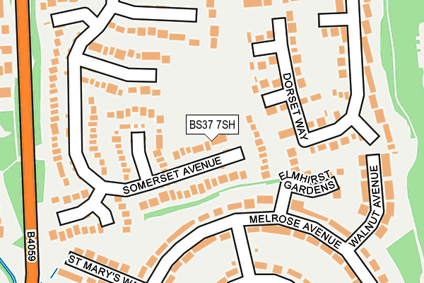 BS37 7SH map - OS OpenMap – Local (Ordnance Survey)