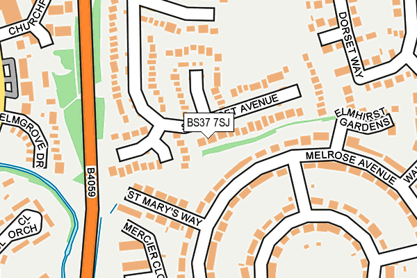 BS37 7SJ map - OS OpenMap – Local (Ordnance Survey)