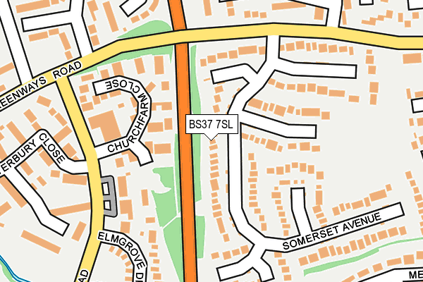 BS37 7SL map - OS OpenMap – Local (Ordnance Survey)