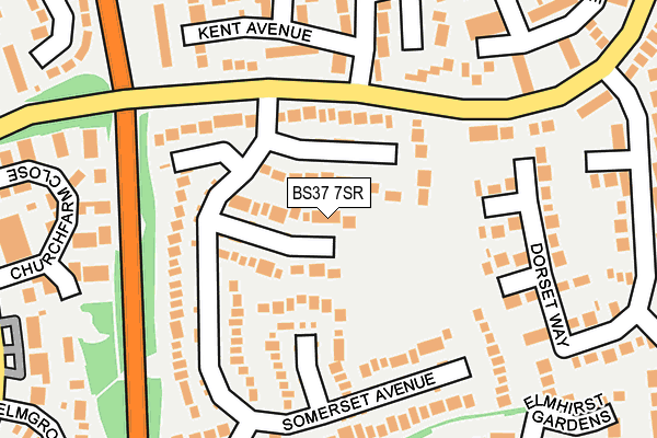 BS37 7SR map - OS OpenMap – Local (Ordnance Survey)