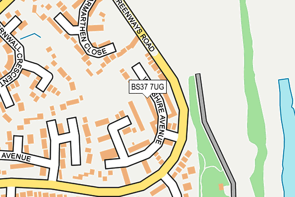 BS37 7UG map - OS OpenMap – Local (Ordnance Survey)