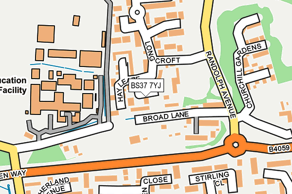 BS37 7YJ map - OS OpenMap – Local (Ordnance Survey)